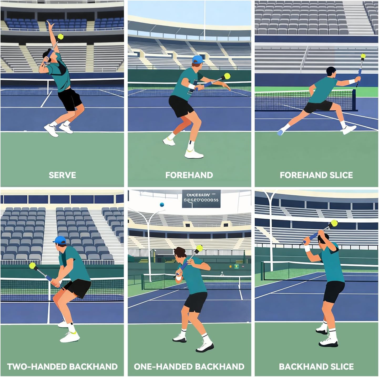 Tennis Swing & Serve Trainer, Retractable Click Feedback Training Tool, Improve Rhythm and Fluidity of Serve, Forehand, Backhand, Smash, Slice, Warm Up Stick for Indoor & Outdoor Practice - Image 6