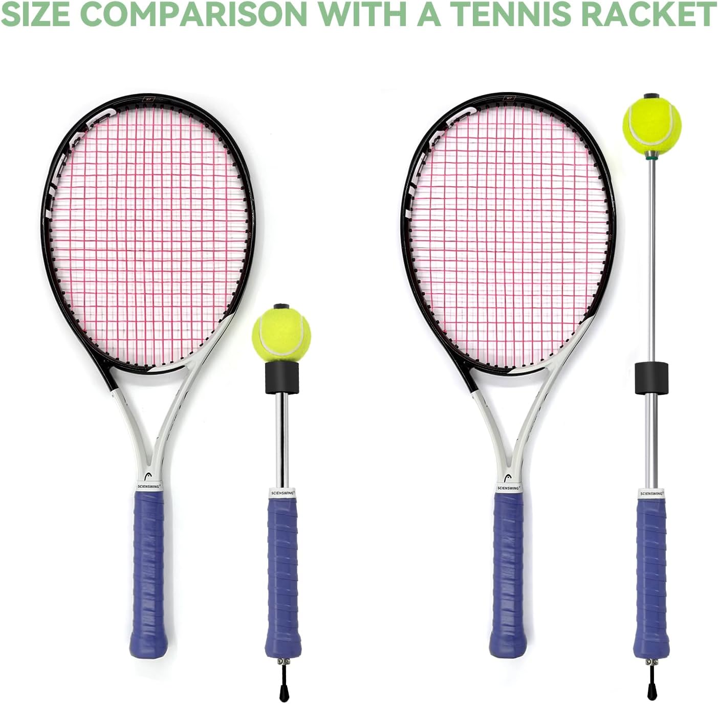 Tennis Swing & Serve Trainer, Retractable Click Feedback Training Tool, Improve Rhythm and Fluidity of Serve, Forehand, Backhand, Smash, Slice, Warm Up Stick for Indoor & Outdoor Practice - Image 7