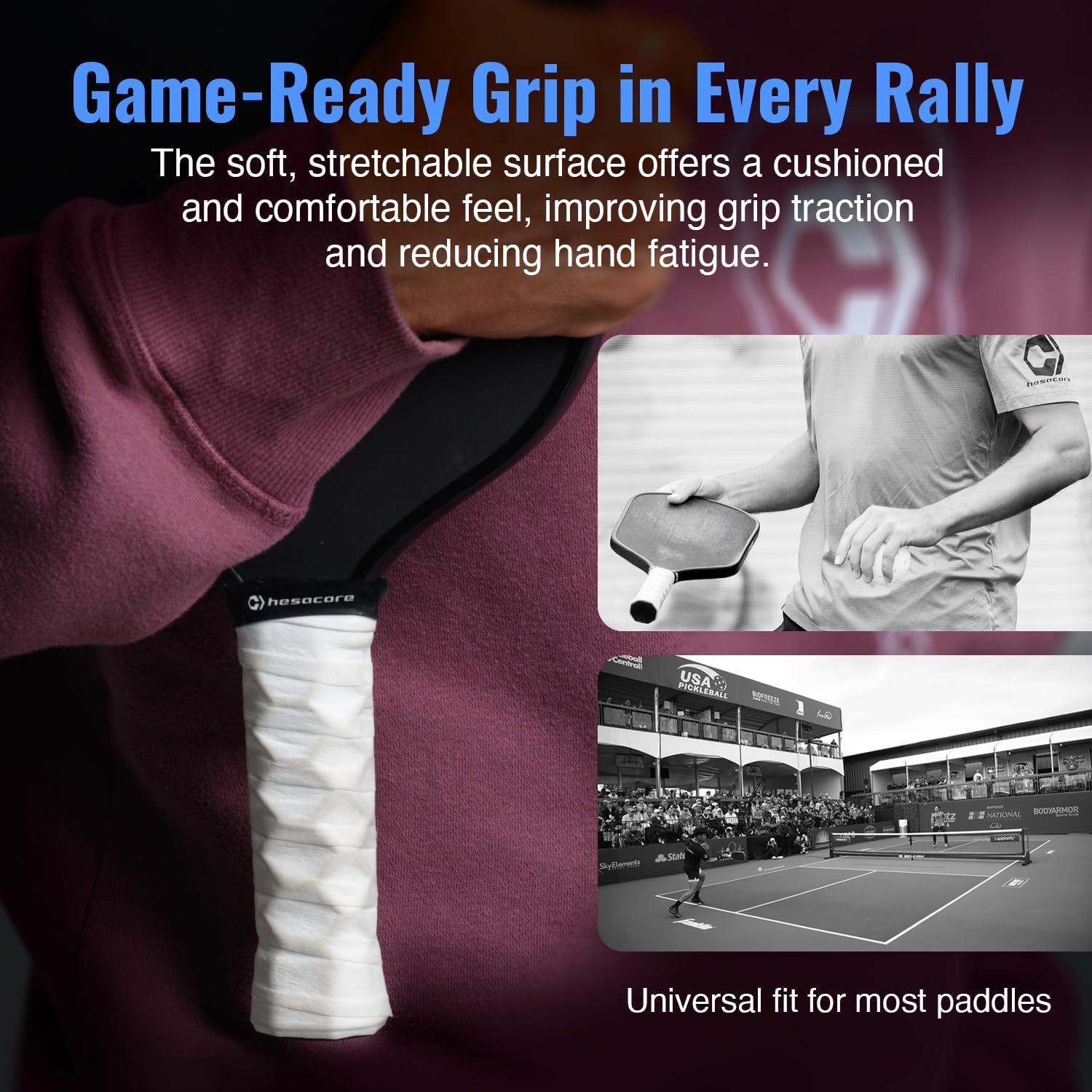Hesacore Hesatac Overgrip Tape – for Pickleball, Padel & Tennis – Made for Hesacore Grips – Sweat Absorbing, Soft, Anti-Slip, Stretchable Overgrip - Image 5