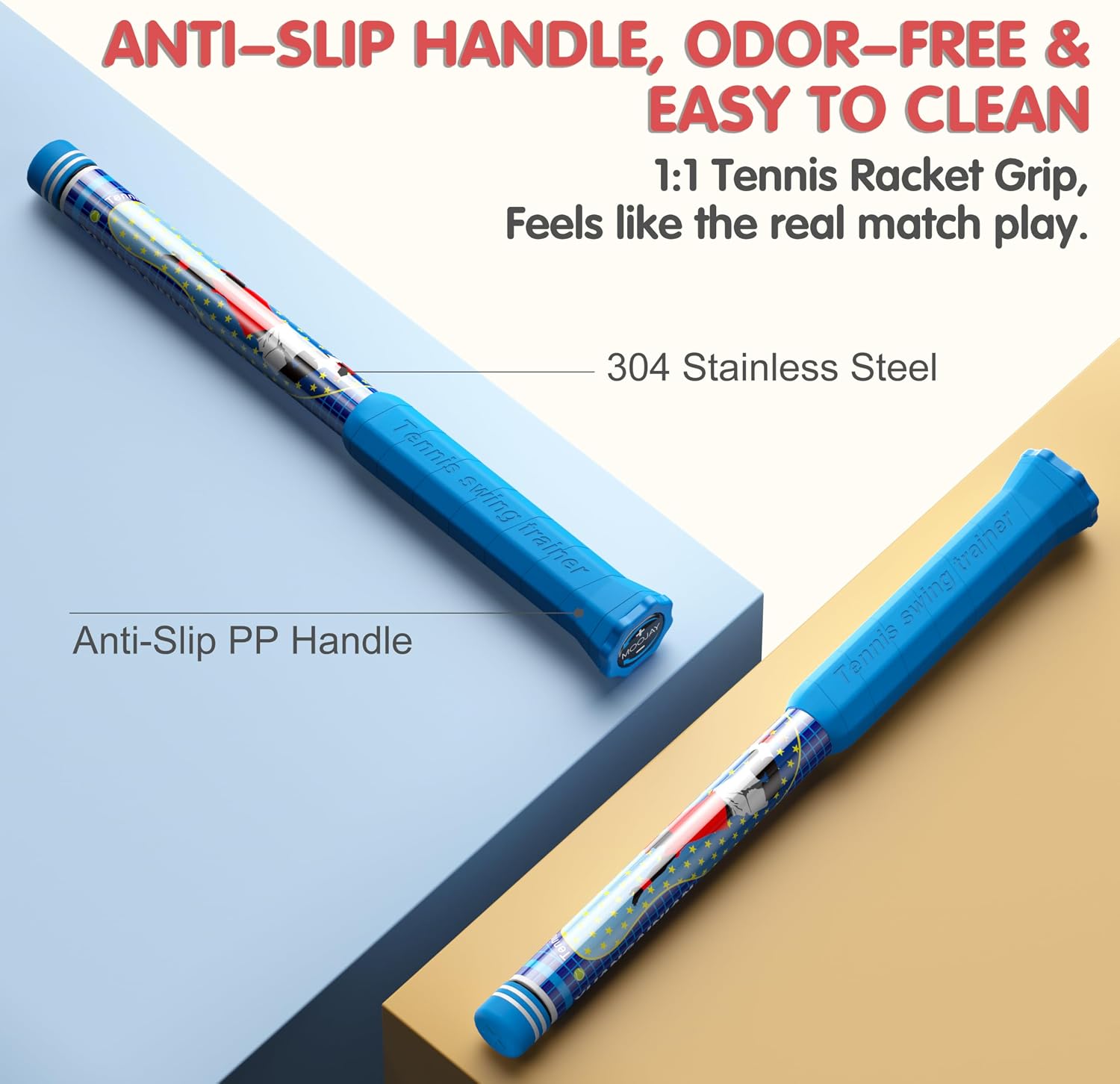 Tennis Power Trainer with Magnetic Resistance, MOOJAY Swing Trainer Sound Feedback for Correct Technique PP Handle, Suitable for Beginners & Pros – Training, Fitness, and Professional Use - Image 4