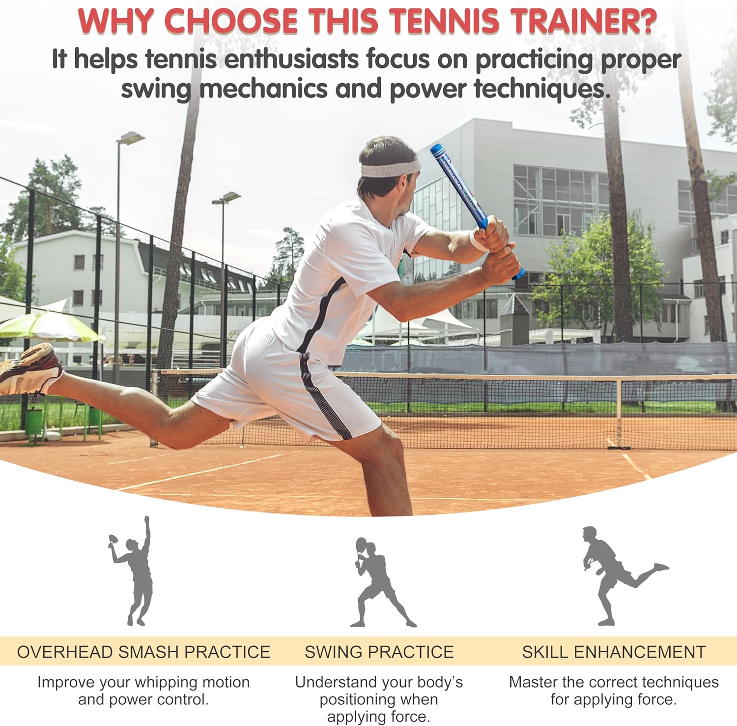 Tennis Power Trainer with Magnetic Resistance, MOOJAY Swing Trainer Sound Feedback for Correct Technique PP Handle, Suitable for Beginners & Pros – Training, Fitness, and Professional Use - Image 5