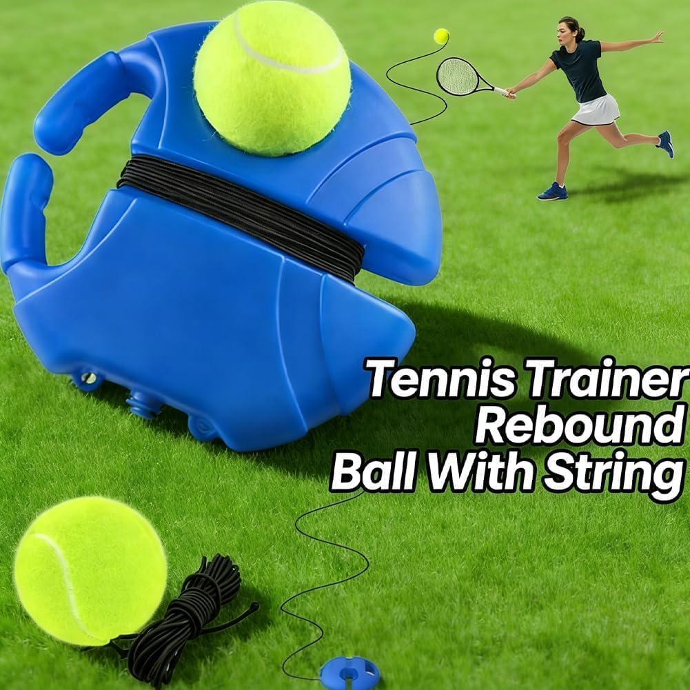 Solo Tennis Trainer Rebound Ball, 2026 Upgraded Portable Tennis Practice Wall, Tennis Ball On Rope, 4 Colors Portable Tennis Movement Trainer for Wall Drills & Parks or Backyard Training - Image 2