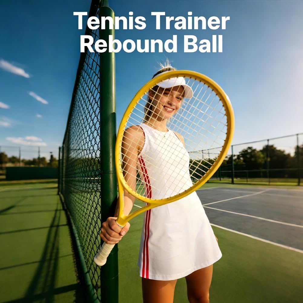 Solo Tennis Trainer Rebound Ball, 2026 Upgraded Portable Tennis Practice Wall, Tennis Ball On Rope, 4 Colors Portable Tennis Movement Trainer for Wall Drills & Parks or Backyard Training - Image 4