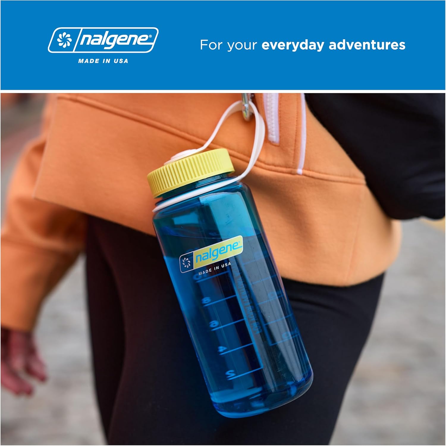 Nalgene 16 oz Wide Mouth Water Bottle | Slim Cup Holder Size, BPA-Free, Durable & Leak Proof, Lightweight Travel Bottle, Cerulean - Image 6