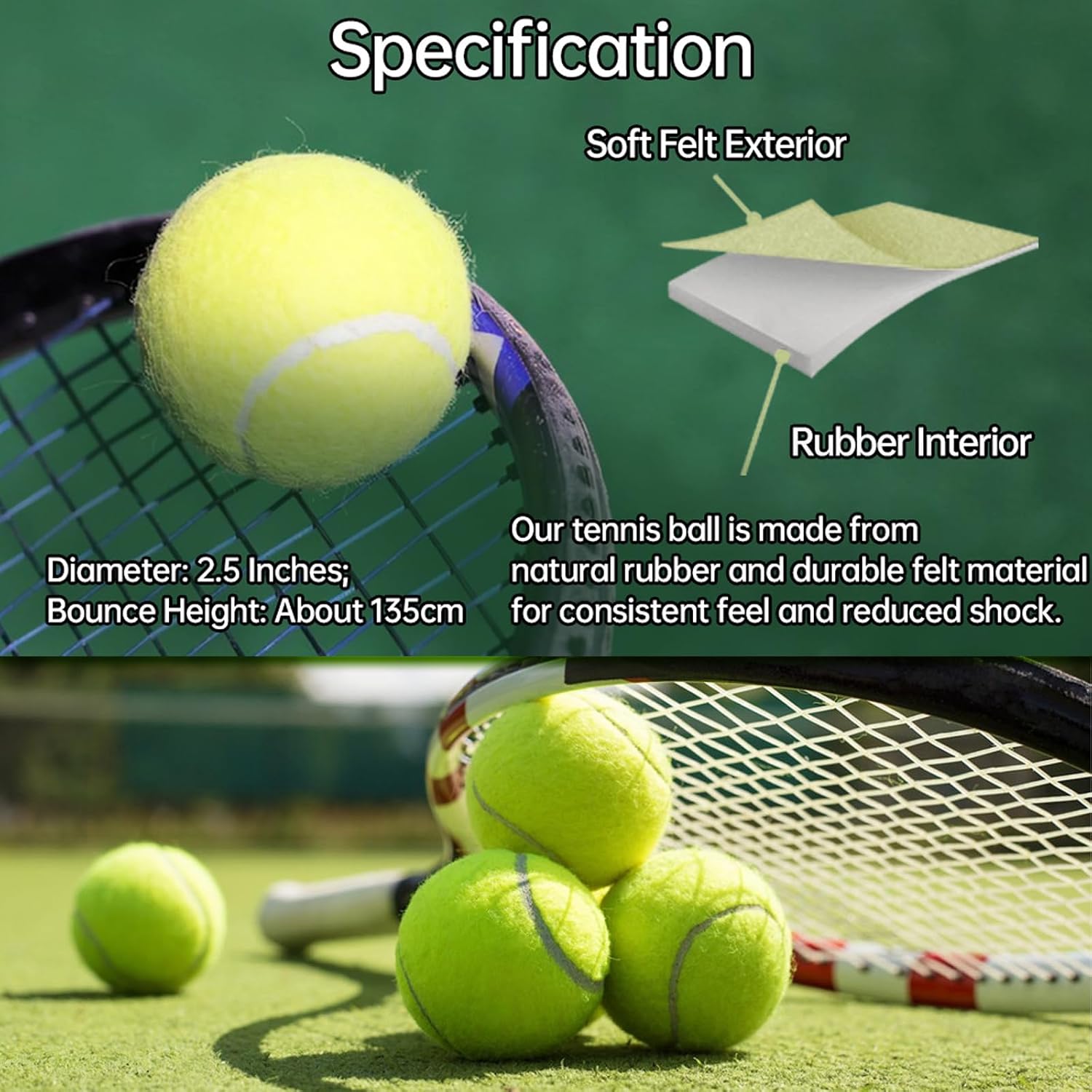 Magicorange Tennis Balls,Advanced Training Tennis Balls Practice Ball, Pet Dog Playing Balls,Good for Beginner Training Ball - Image 4