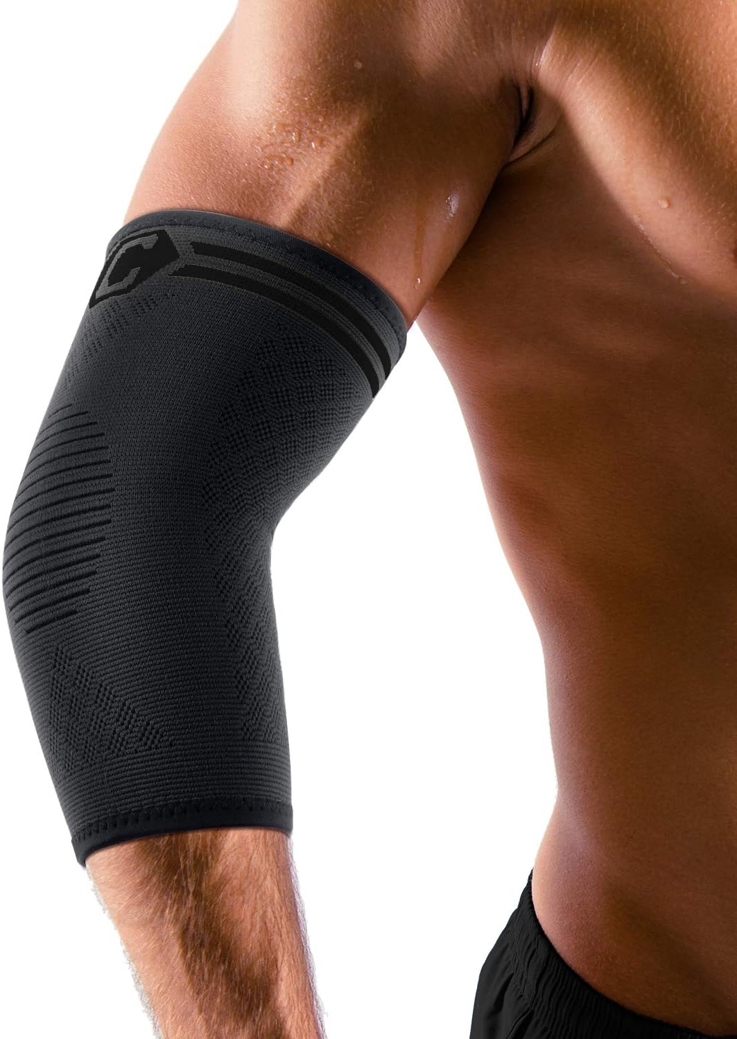 CAMBIVO 2 Pack Elbow Brace for Tennis Elbow & Tendonitis, Compression Sleeve for Golfer's Elbow & Epicondylitis Pain Relief, Breathable 3D Knit Support for Arthritis, Weightlifting, Sports & Daily Wear — Men & Women
