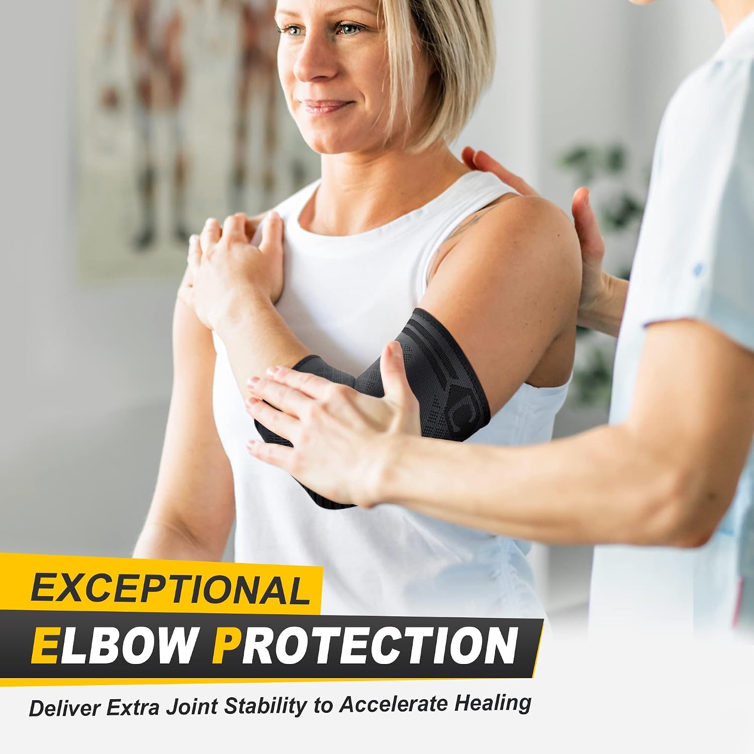 CAMBIVO 2 Pack Elbow Brace for Tennis Elbow & Tendonitis, Compression Sleeve for Golfer's Elbow & Epicondylitis Pain Relief, Breathable 3D Knit Support for Arthritis, Weightlifting, Sports & Daily Wear — Men & Women - Image 5