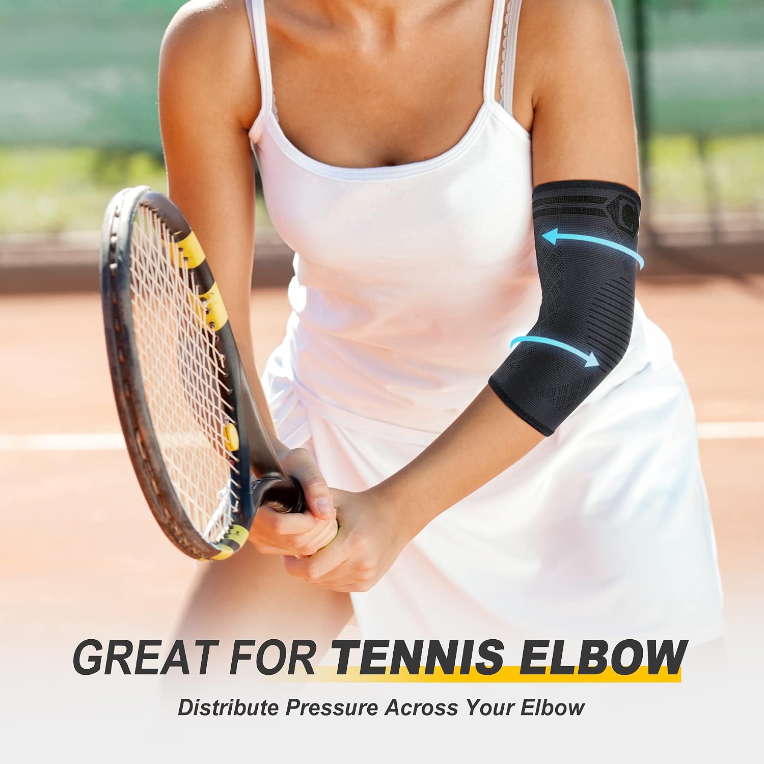 CAMBIVO 2 Pack Elbow Brace for Tennis Elbow & Tendonitis, Compression Sleeve for Golfer's Elbow & Epicondylitis Pain Relief, Breathable 3D Knit Support for Arthritis, Weightlifting, Sports & Daily Wear — Men & Women - Image 6