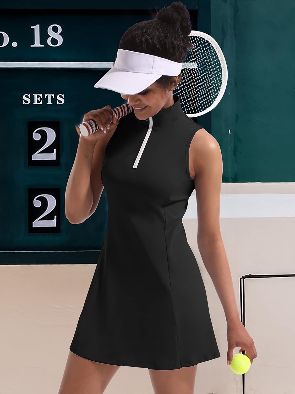 Tennis Dress for Women, Tennis Golf Dresses with Built in Shorts and Pockets for Sleeveless Workout Athletic Dresses - Image 3