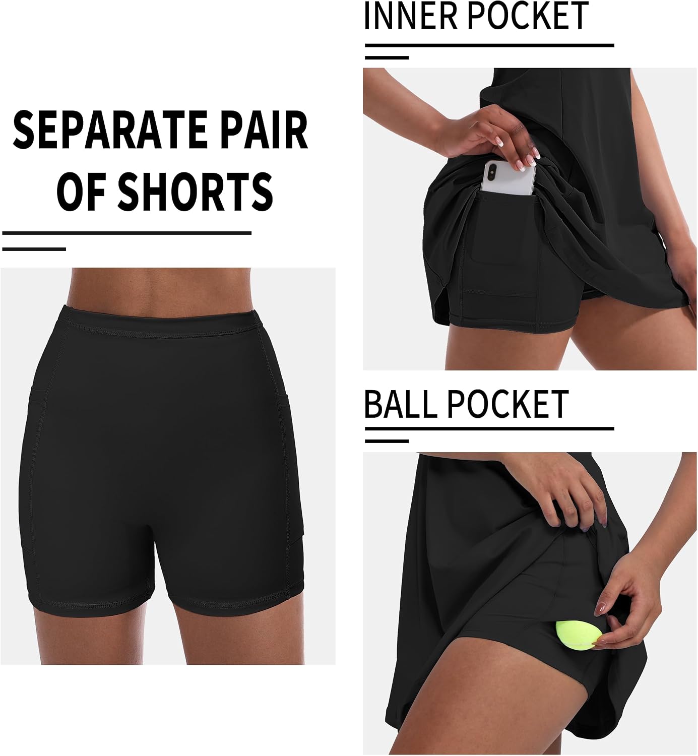 Tennis Dress for Women, Tennis Golf Dresses with Built in Shorts and Pockets for Sleeveless Workout Athletic Dresses - Image 4