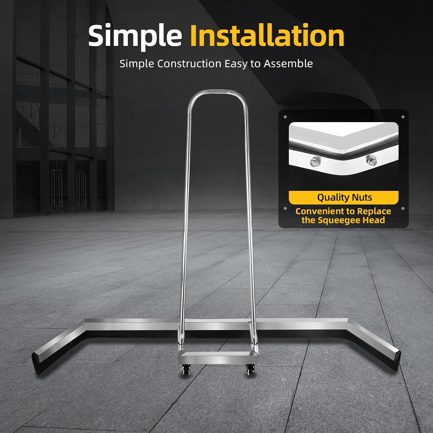 Heavy Duty Tennis Court Dryer-Surface Squeegee-Court Water Remover-Rain Shuttle,Portable Lightweight Silver Court Pusher Durable Non-Rusting Squeegee for Tennis Courts, Basketball Courts - Image 6