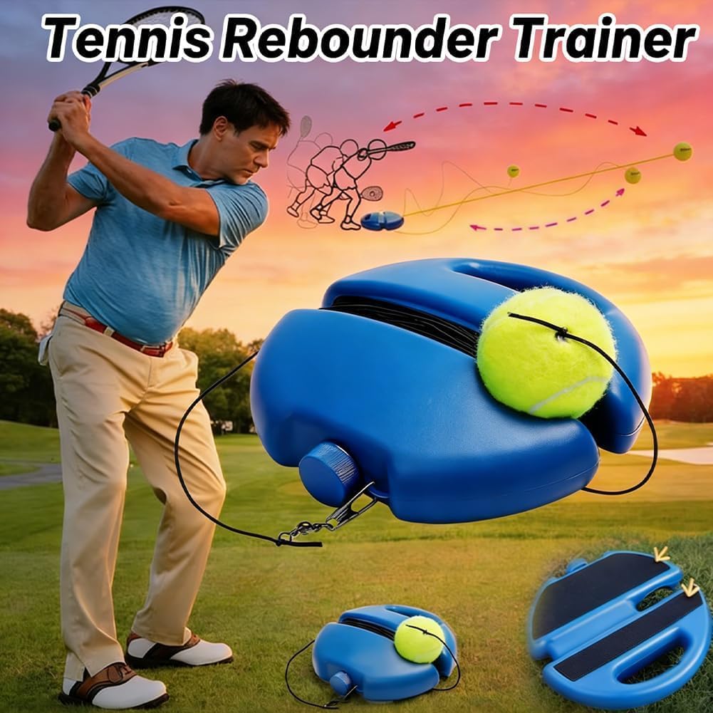 Solo Tennis Trainer Rebound Ball, 2026 Upgraded Portable Tennis Practice Wall, Tennis Ball On Rope, 4 Colors Portable Tennis Movement Trainer for Wall Drills & Parks or Backyard Training - Image 3