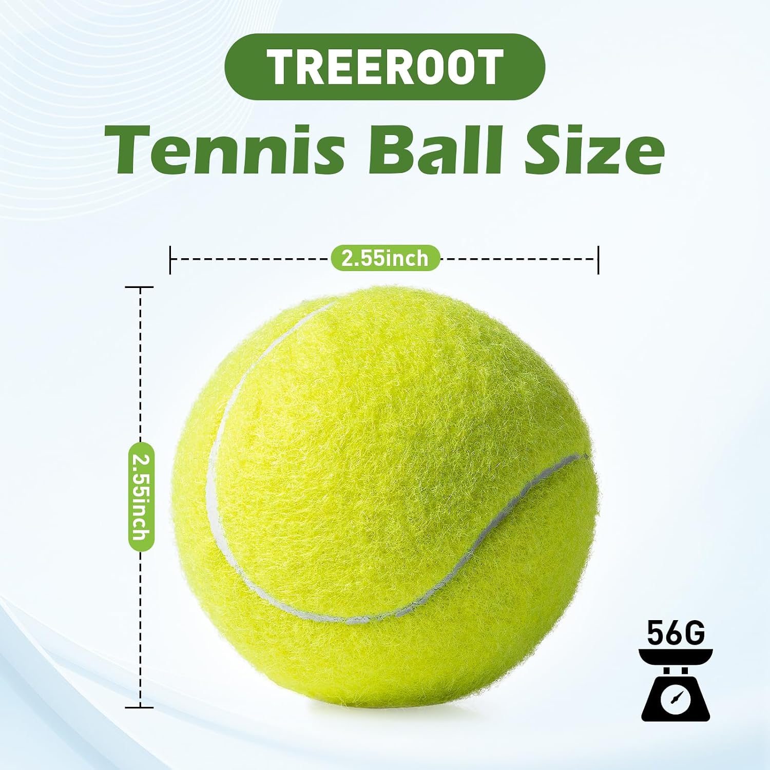 Treeroot 16/30/40/60/80 Pcs Tennis Balls, High Elasticity Tennis Balls Bulk, Comes with a Portable Mesh Bag, Tennis Ball for Dogs, Suitable for Beginner Training Ball, Durable & Bounce - Image 3