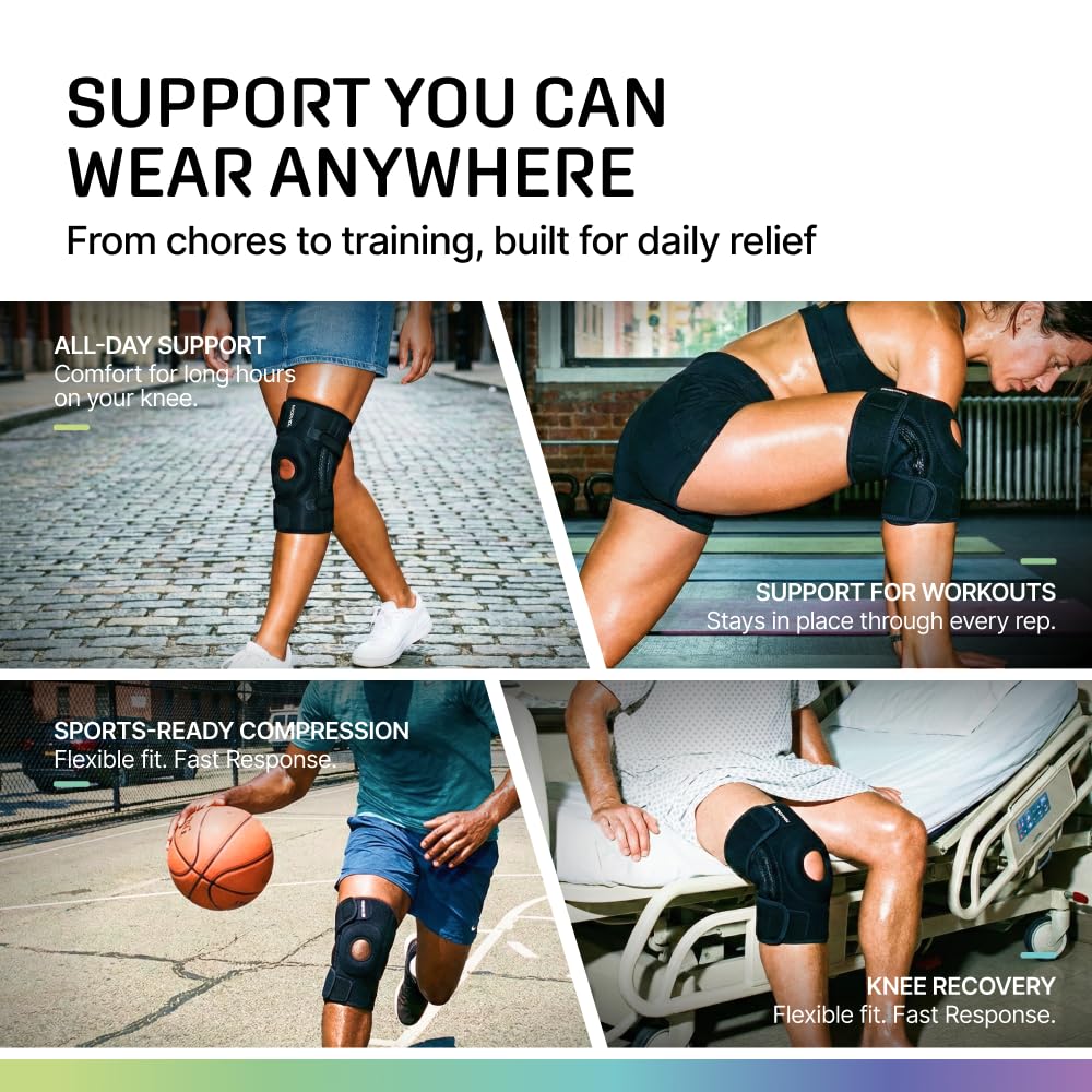 Modvel Knee Brace with Side Stabilizers & Patella Gel Pads for Pain Relief and Joint Support Breathable, Non-Slip Compression Sleeve for Men & Women, Arthritis, Meniscus, ACL Recovery - Image 4