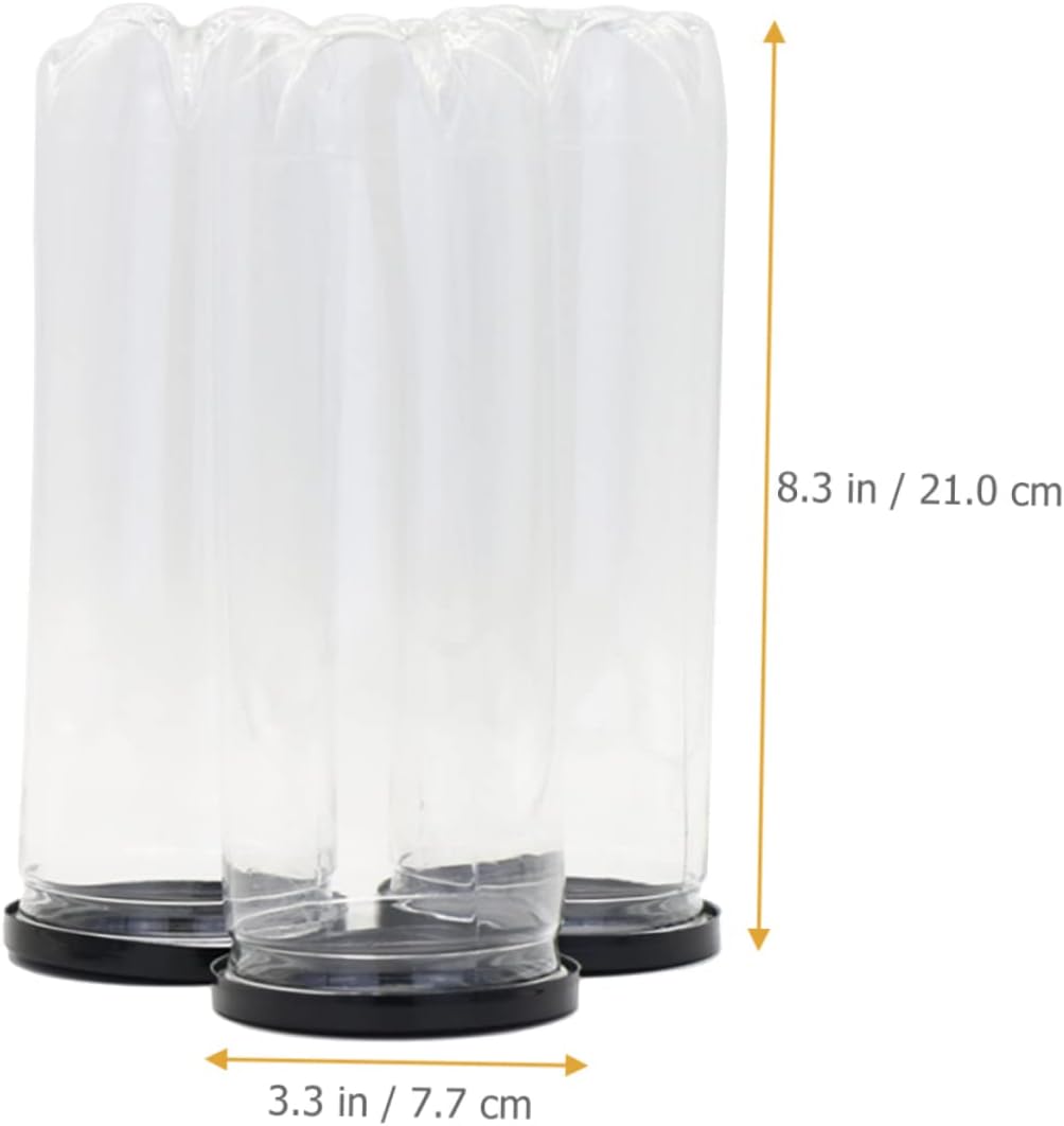 Toddmomy 6 Pcs Tennis Cylinder Clear Container Black Tennis Balls Container with Lid Tennis Saver Organizer for Garage Tennis Ball Storage Can Pvc Transparent Plastic Tennis Holder Portable - Image 6