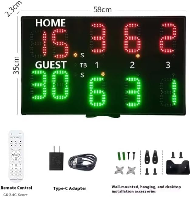 Professional Tennis Digital Scoreboard, Electronic Scoreboard with Remote Control, Indoor and Outdoor - Image 2