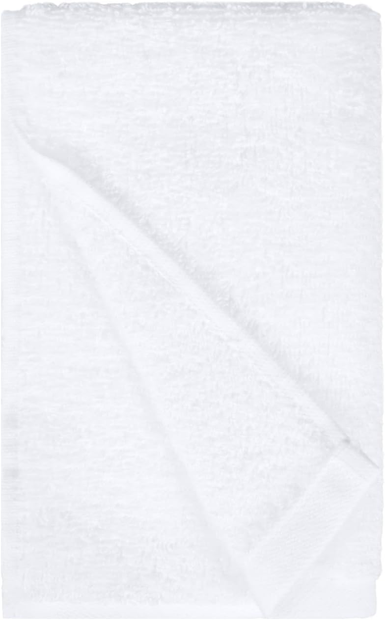 Amazon Basics Soft and Thick Cotton Hand Towels for Bath, Kitchen, Gym, 16 x 26 in, White, 12-Pack - Image 8