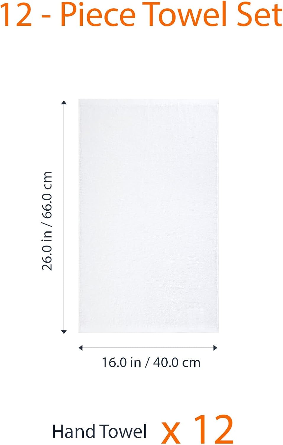 Amazon Basics Soft and Thick Cotton Hand Towels for Bath, Kitchen, Gym, 16 x 26 in, White, 12-Pack - Image 7