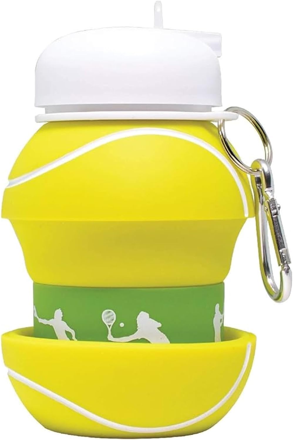 Maccabi Art Clip-On Collapsible BPA-Free Silicone Tennis Ball Water Bottle for Kids, 18 Oz. Size - Image 6