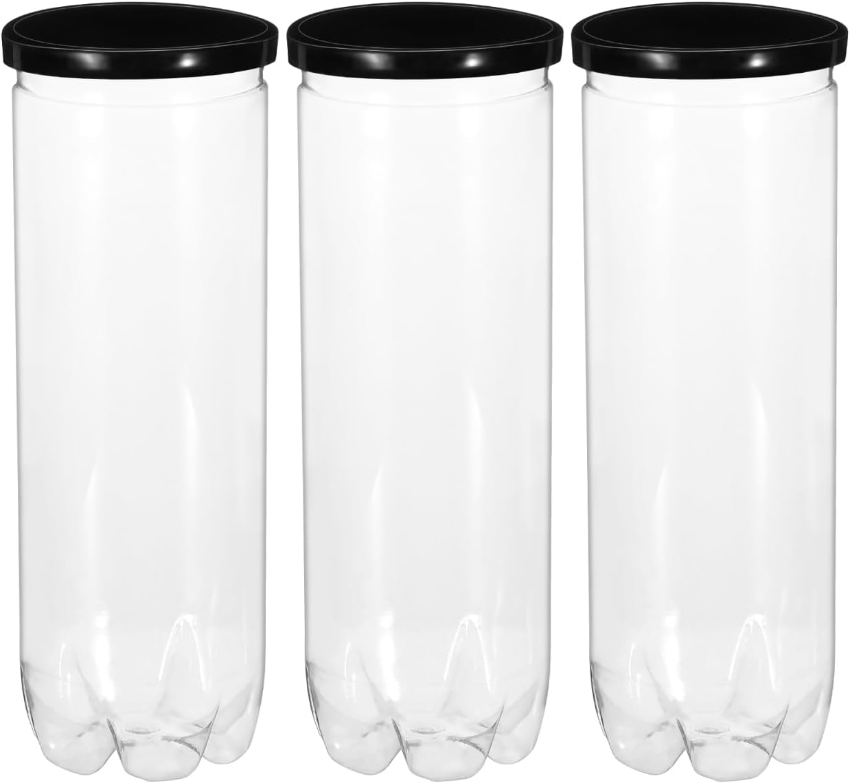 3Pcs Tennis Ball Holder Portable Multi-Function Storage Bottle for Tennis Balls Transparent Container with Lid Wear-Resistant