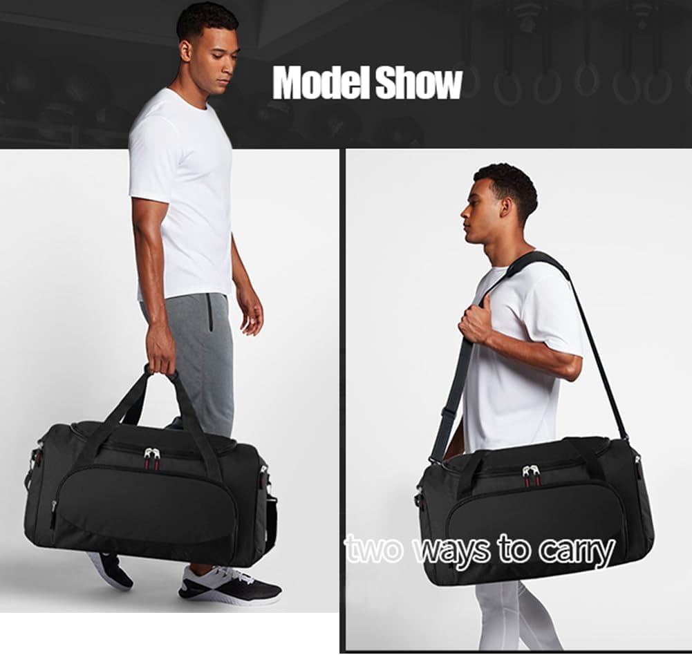 Uarition Gym Bag for Men - 50L Black Durable Large Duffle Bag for Travel, Workout, Fitness & Sport - Image 2