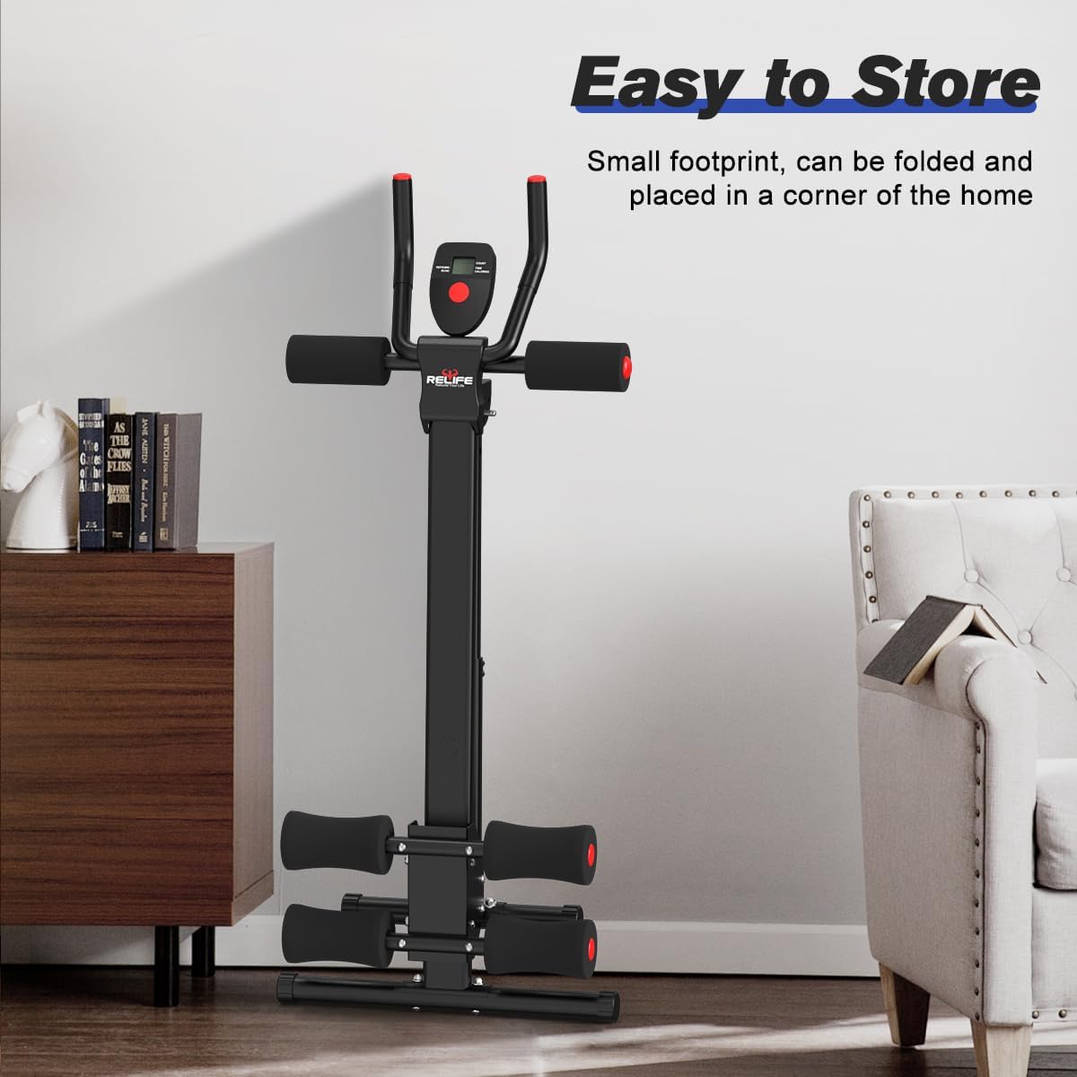 RELIFE REBUILD YOUR LIFE AB Workout Machine Adjustable Ab Trainer Machine Foldable Ab Cruncher Strength Training Equipment for Home Gym, Full Body Workout Equipment 440 LBS - Image 6