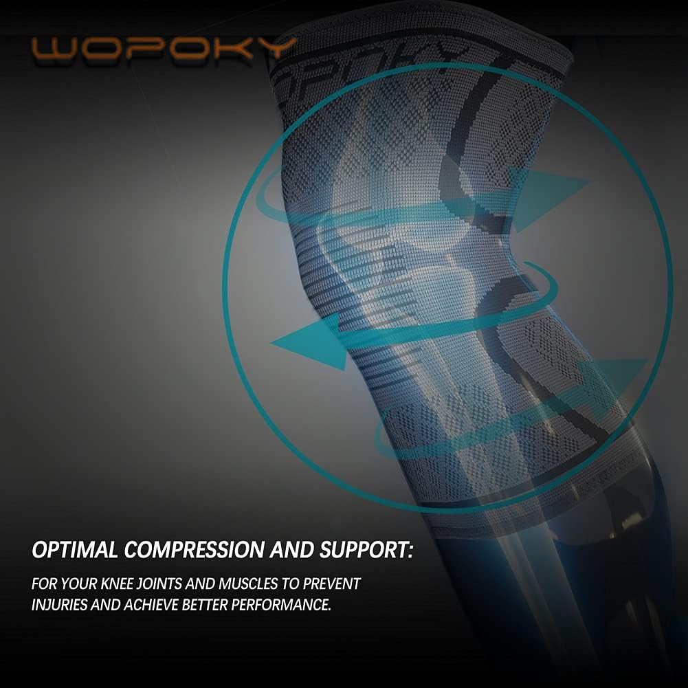 Knee Brace Sleeves for Weightlifting Working out, Knee Pain Relief for Meniscus Tear Arthritis ACL MCL (2 Pack) - Image 4