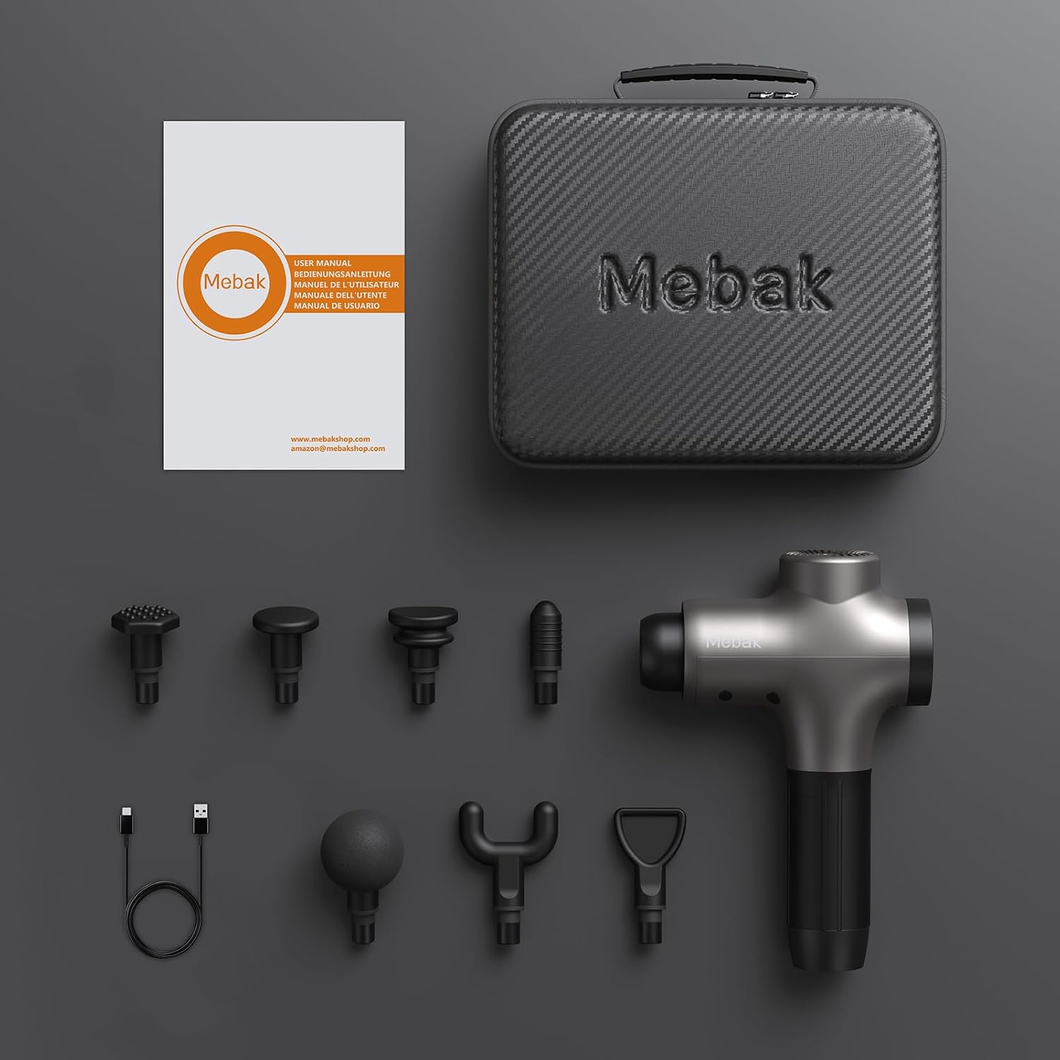 Mebak 3 Massage Gun, Massage Gun Deep Tissue for Athletes, Professional Muscle Percussion Massager, Massager for Shoulder Leg Back Body Pain Relief, Quiet Portable Sport Tool, Gifts for Him - Image 9