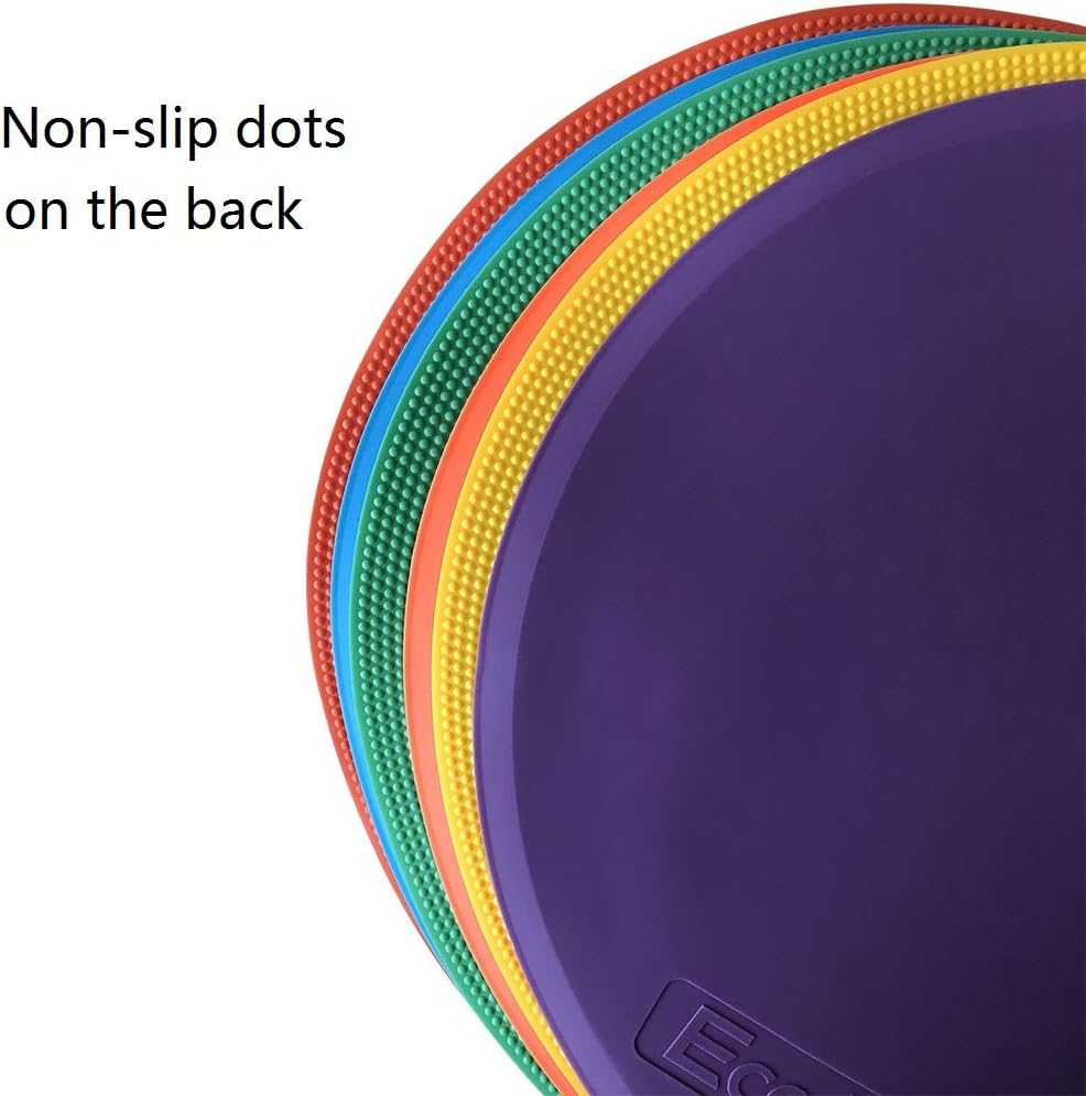 10 inch Spot Markers, Set of 6 Flat Field Cones (25 cm) - Non-Slip Floor Markers for Soccer, Basketball, Football, Speed & Agility Training, Gym Class & Coaching Drills - Image 4