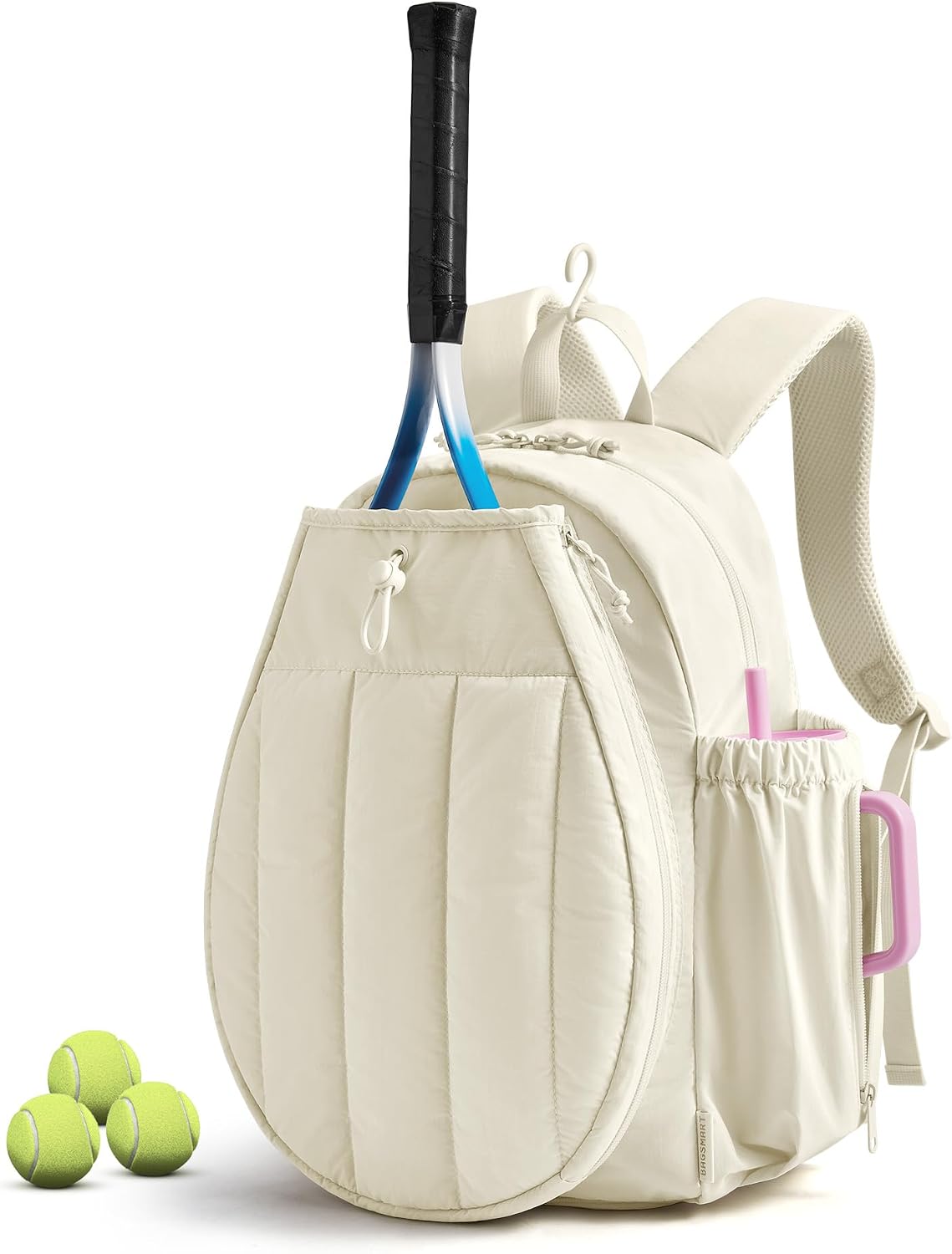 BAGSMART Tennis Gym Bag for Women, Tennis Backpack Holds 2 Rackets with Shoe Compartment, 15.6" Laptop Gym Backpacks for Court, Off-work, Everyday & Overnight Weekend - Image 7