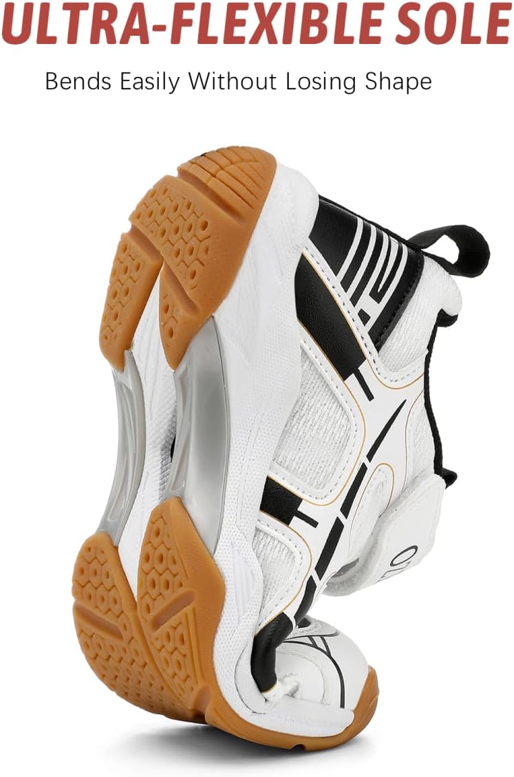 Boys Girls Badminton Shoes Kids Court Tennis Shoes Pickleball Racket Sneakers for Child Comfort Non Marking Anti-Slip Sport Squash Shoes (Little Kids/Big Kids) - Image 3