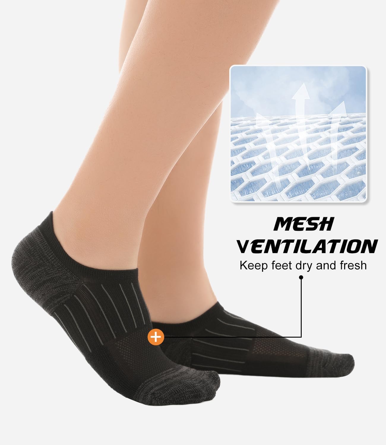 BAMBOO COOL No Show Socks Men Low Cut Ankle Short Socks for Men Casual Athletic Socks with Non Slip Grip - Image 5