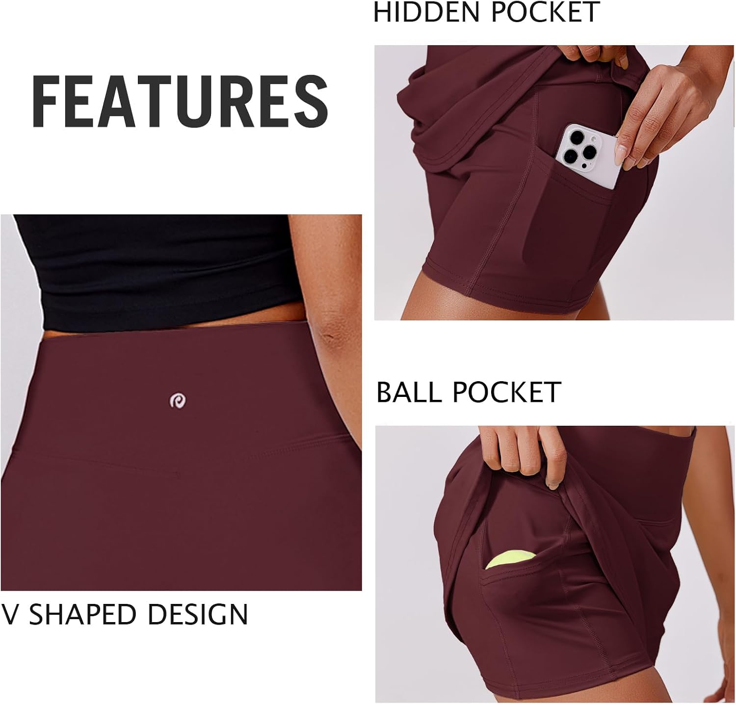 PINSPARK Womens Tennis Skirt High Waisted Golf Skort with 2 Pockets Stretchy Athletic Skirts for Workout Pickleball Running - Image 4