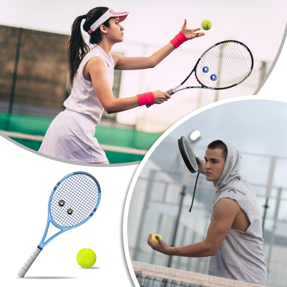 4 Piece Rubber Tire Shape Vibration Dampener Perdurable Tennis Racket Shock Absorber Soft Tennis Accessory Great for Tennis Players - Image 8