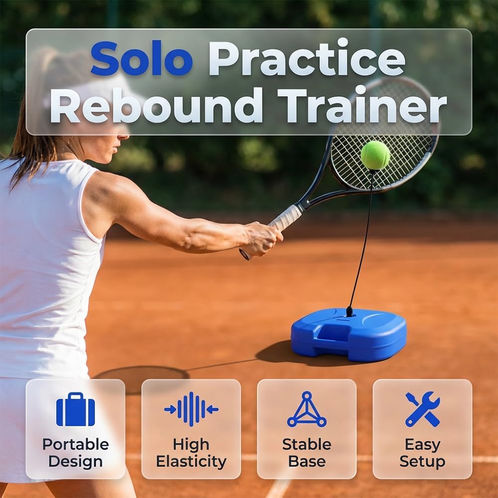 Wegodal Tennis Ball Training Baseboard, 2026 Upgrade Portable Tennis Trainer for Home use with Weighted Base, Portable Tennis Rebounder for Outdoor Backyard - Image 2