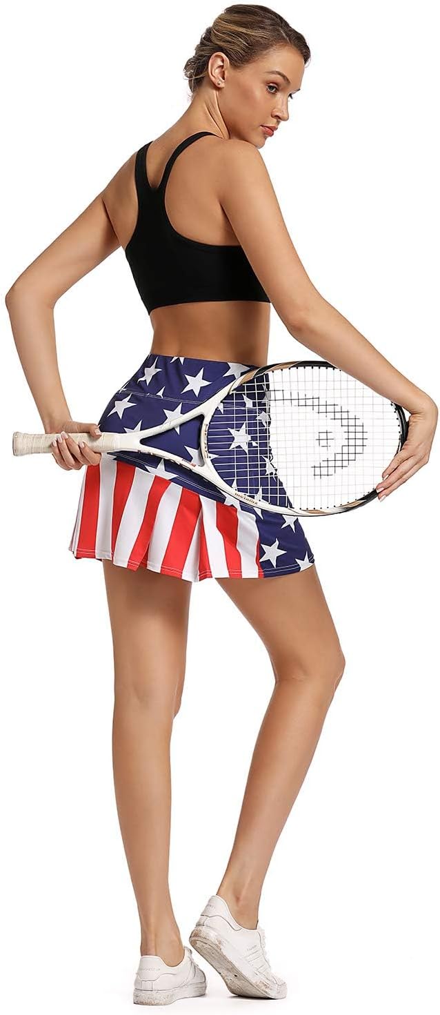 Ibeauti Womens Back Pleated Athletic Tennis Skorts Golf Skirts with 3 Pockets Mesh Shorts for Running Active Workout - Image 3
