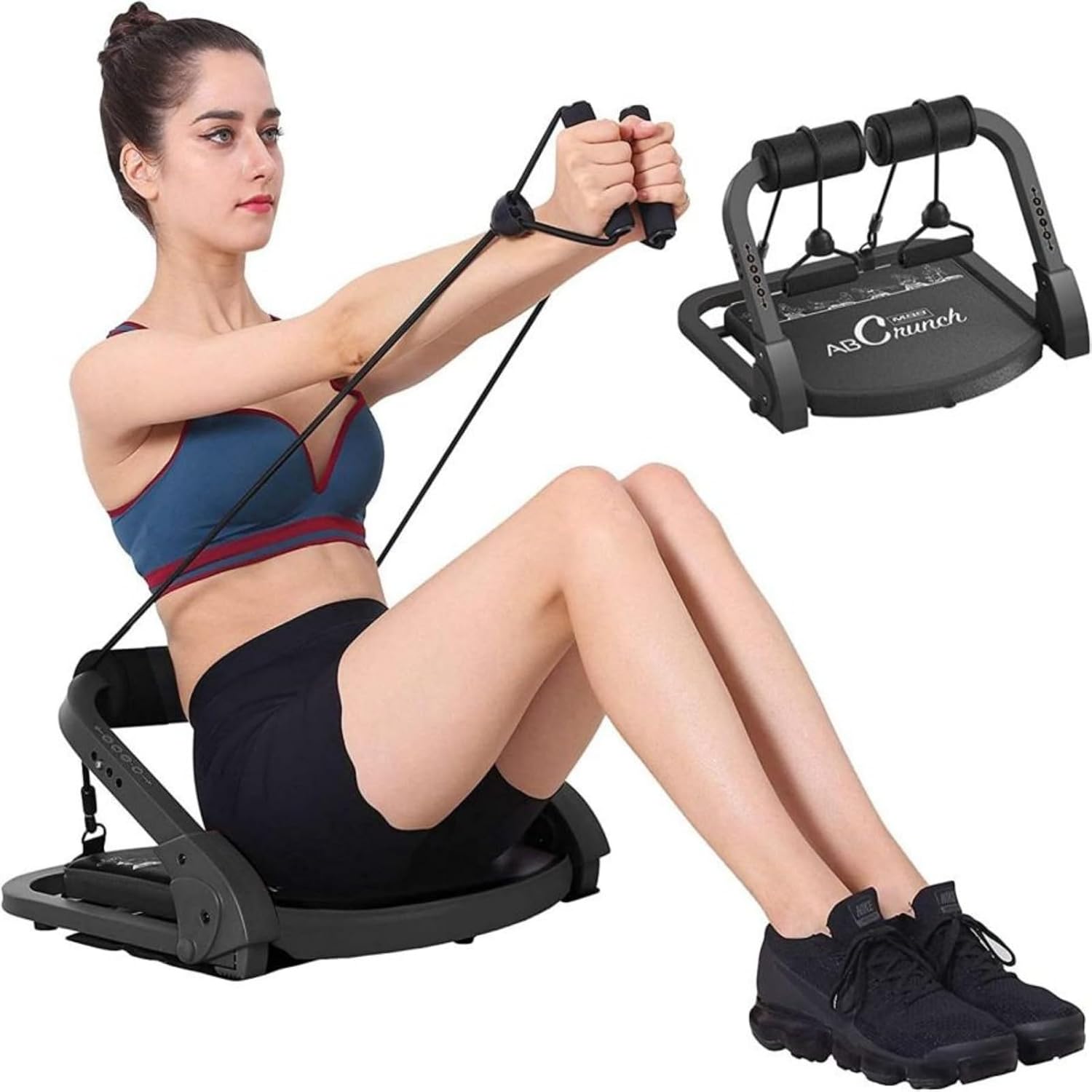 Ab Machine Ab Workout Equipment Sit Up Machine & Exercise Equipment Ab Crunch Machine for Stomach Workout Ab Core Trainer Abdominal Machine for Home Gym with Resistance Bands - Image 2