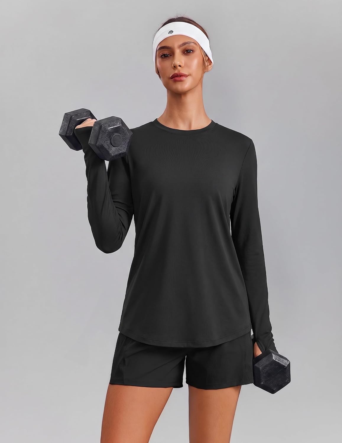 PINSPARK Soft Workout Tops for Women UPF 50+ Sun Protection Shirts with Thumb Holes Quick Dry Running Hiking Rash Shirt - Image 6