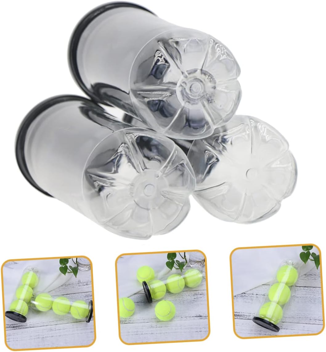 Toddmomy 6 Pcs Tennis Cylinder Clear Container Black Tennis Balls Container with Lid Tennis Saver Organizer for Garage Tennis Ball Storage Can Pvc Transparent Plastic Tennis Holder Portable - Image 8