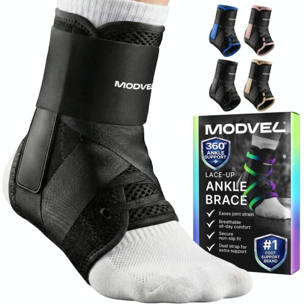MODVEL Slim Lace Up Ankle Brace, Ad...