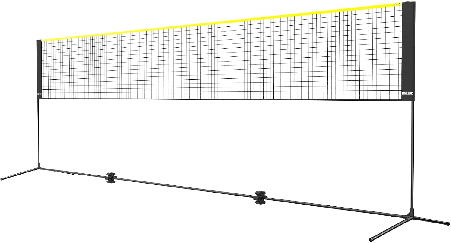 VEVOR Badminton Net, Height Adjustable Volleyball Net, Wide Foldable Pickleball Net, Portable Easy Setup Tennis Net Set with Poles, Stand and Carry Bag, for Kids Backyard Game Indoor Outdoor Use - Image 9