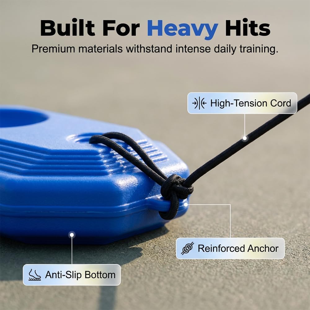 Wegodal Tennis Ball Training Baseboard, 2026 Upgrade Portable Tennis Trainer for Home use with Weighted Base, Portable Tennis Rebounder for Outdoor Backyard - Image 6