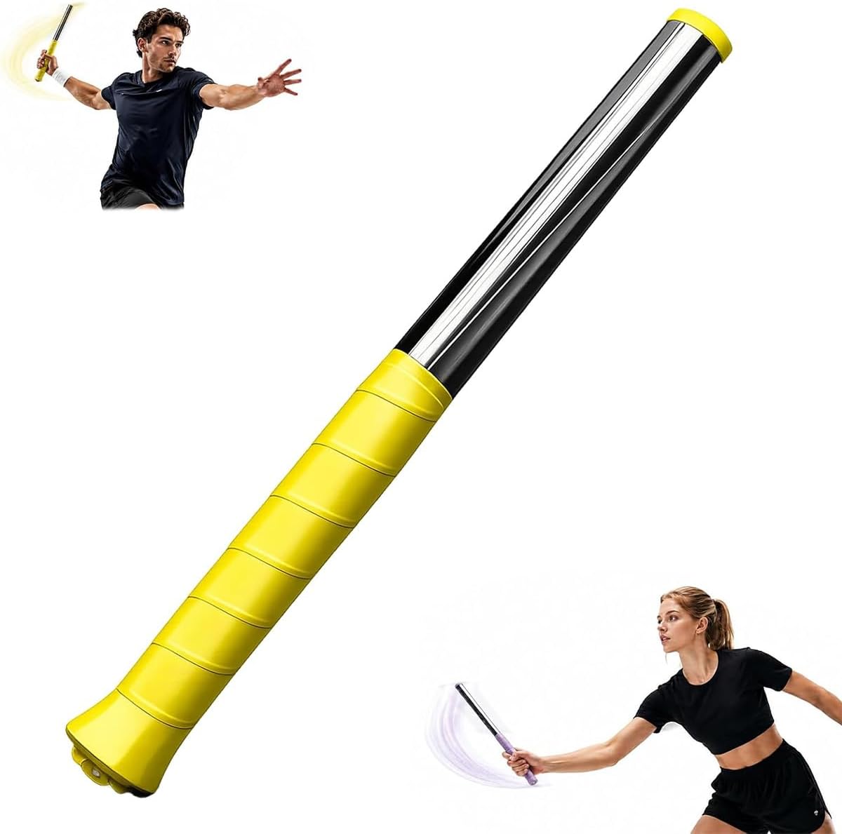 Upgraded Adjustable Magnetic Badminton Swing Trainer with Sound Feedback – Portable Wrist Strengthener & Posture Corrector for Home Gym Outdoor Court, Tennis Training Aid