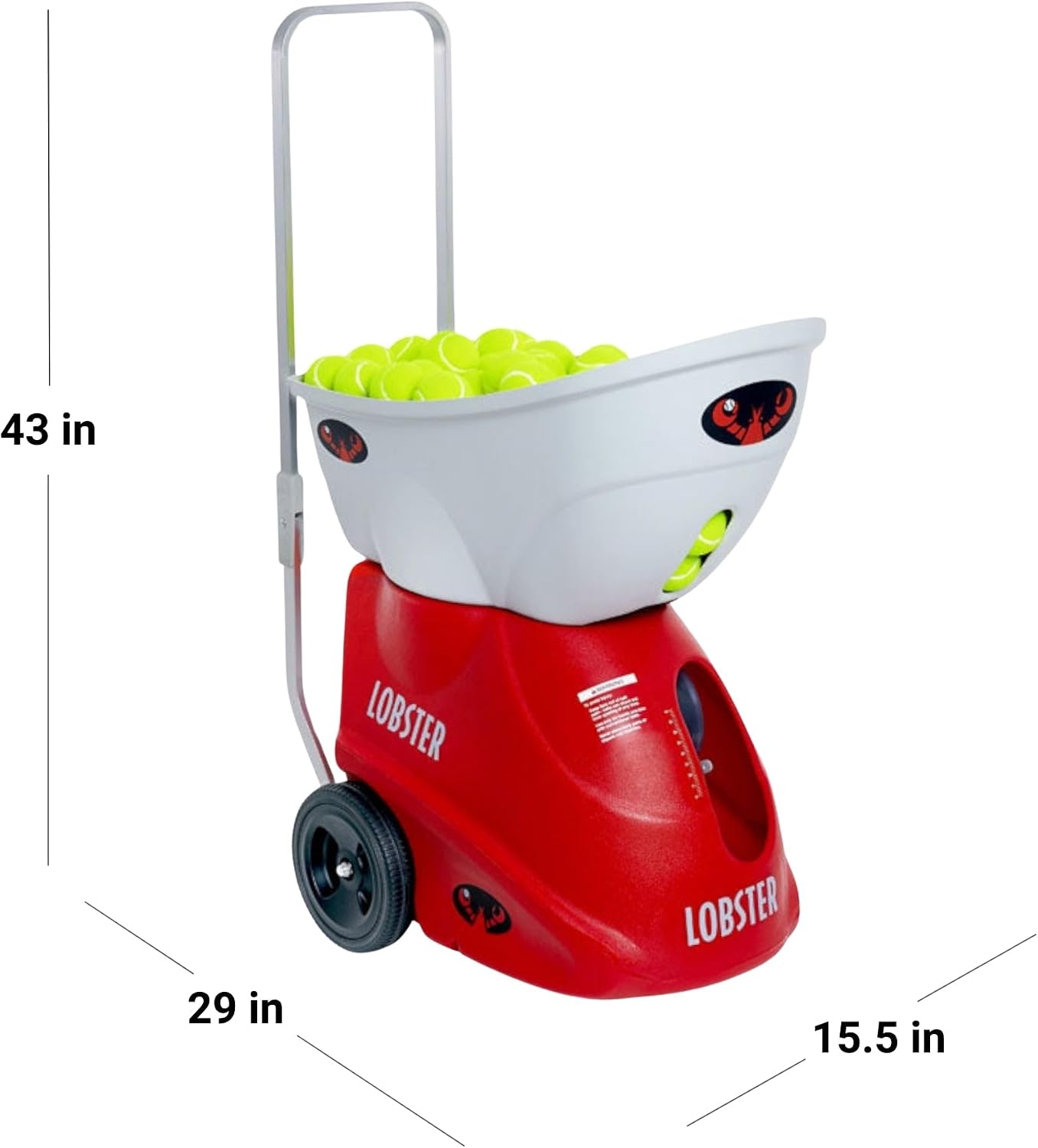 LOBSTER Sports Elite Tennis Ball Machine - Auto Portable Tennis Ball Launcher, Preloaded & Custom Drills, Spin Control, Lob Elevation Switch, Ball Speed (up to 80MPH), with Multi-Function Remote - Image 2