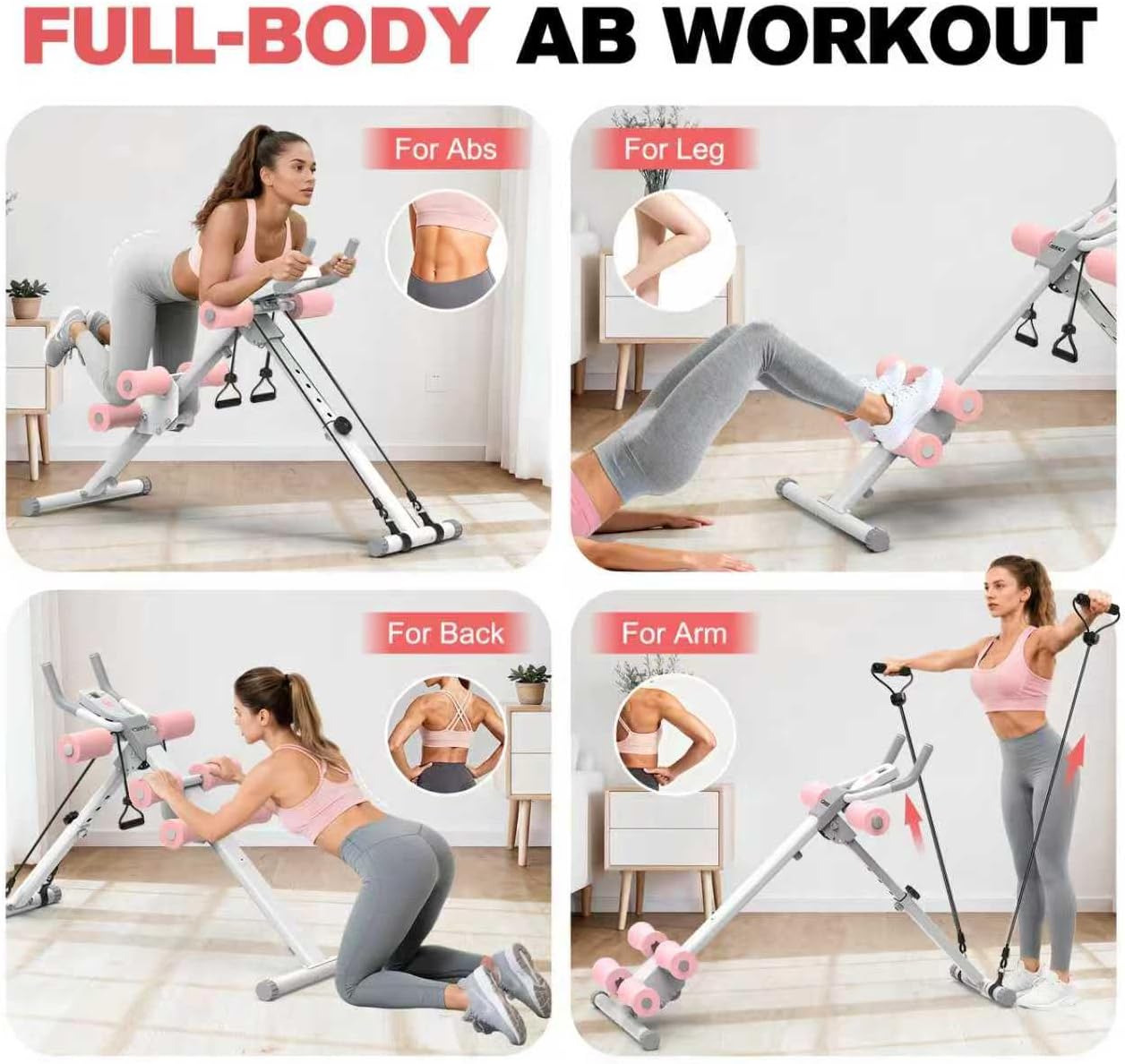 DERACY Ab Workout Machine Adjustable Ab Trainer Abdominal Trainer for Home Gym Foldable Ab Crunch Machine for Core 440 LBS - Image 2