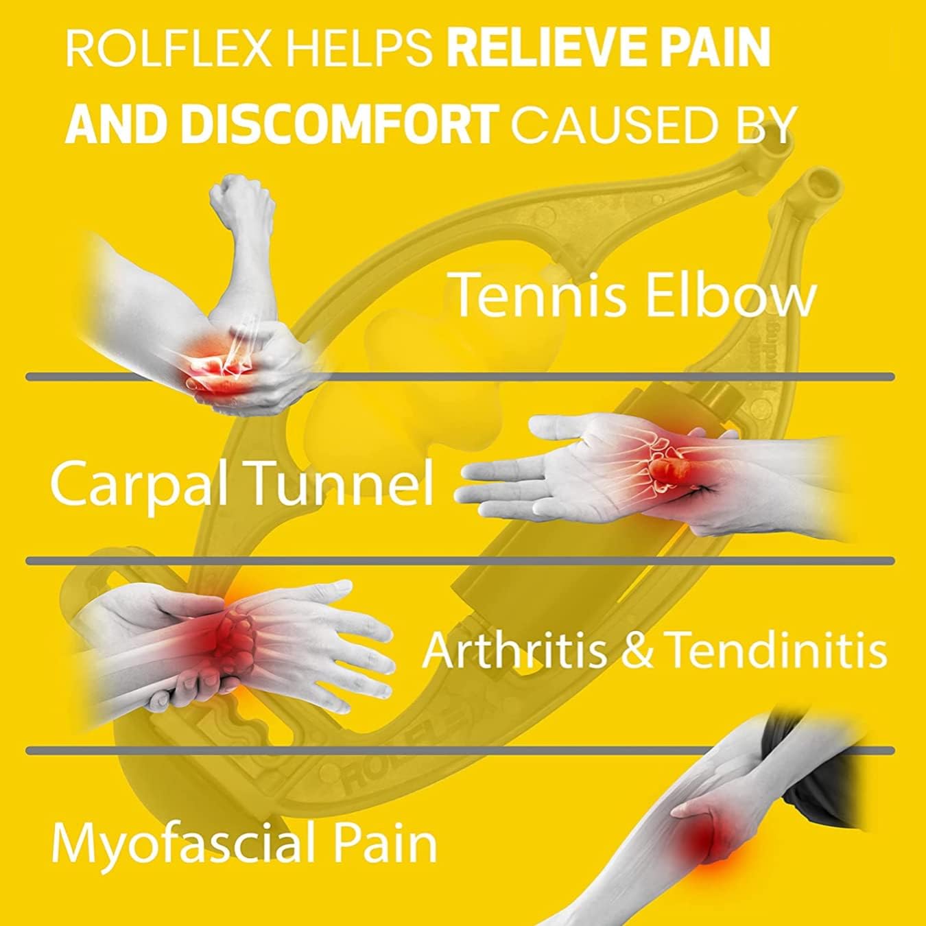 Rolflex Arm & Leg Massager Roller – Muscle Roller to Address Golfer’s Elbow, Tennis Elbow, Carpal Tunnel & More – Arm & Leg Massage Roller for Muscle Tightness & Faster Recovery - Image 6