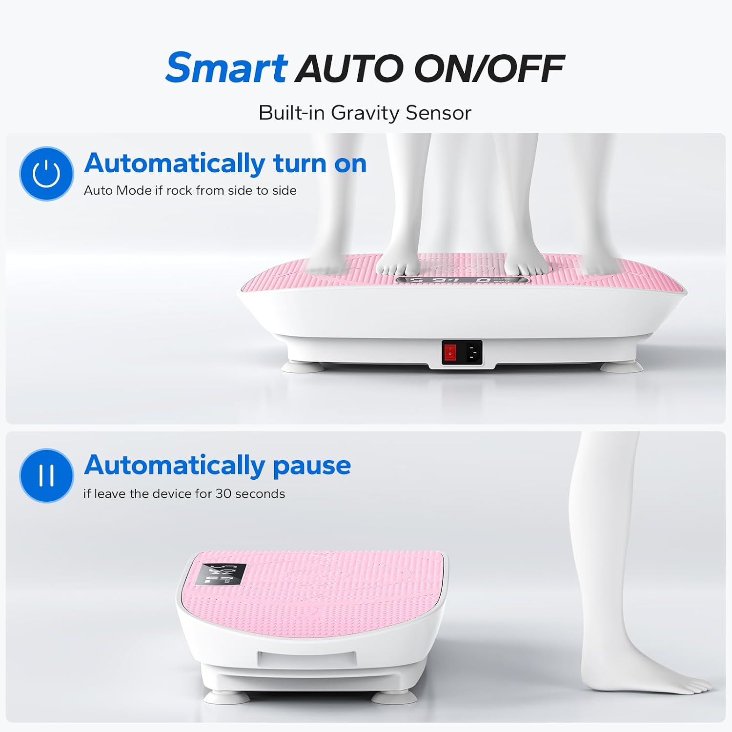 MERACH Vibration Plate Exercise Machine, Whole Body Workout Equipment for Women, Bluetooth and Silicone Pedal, Vibration Plate with Auto Mode, Vibrate Fitness Platform for Home - Image 4