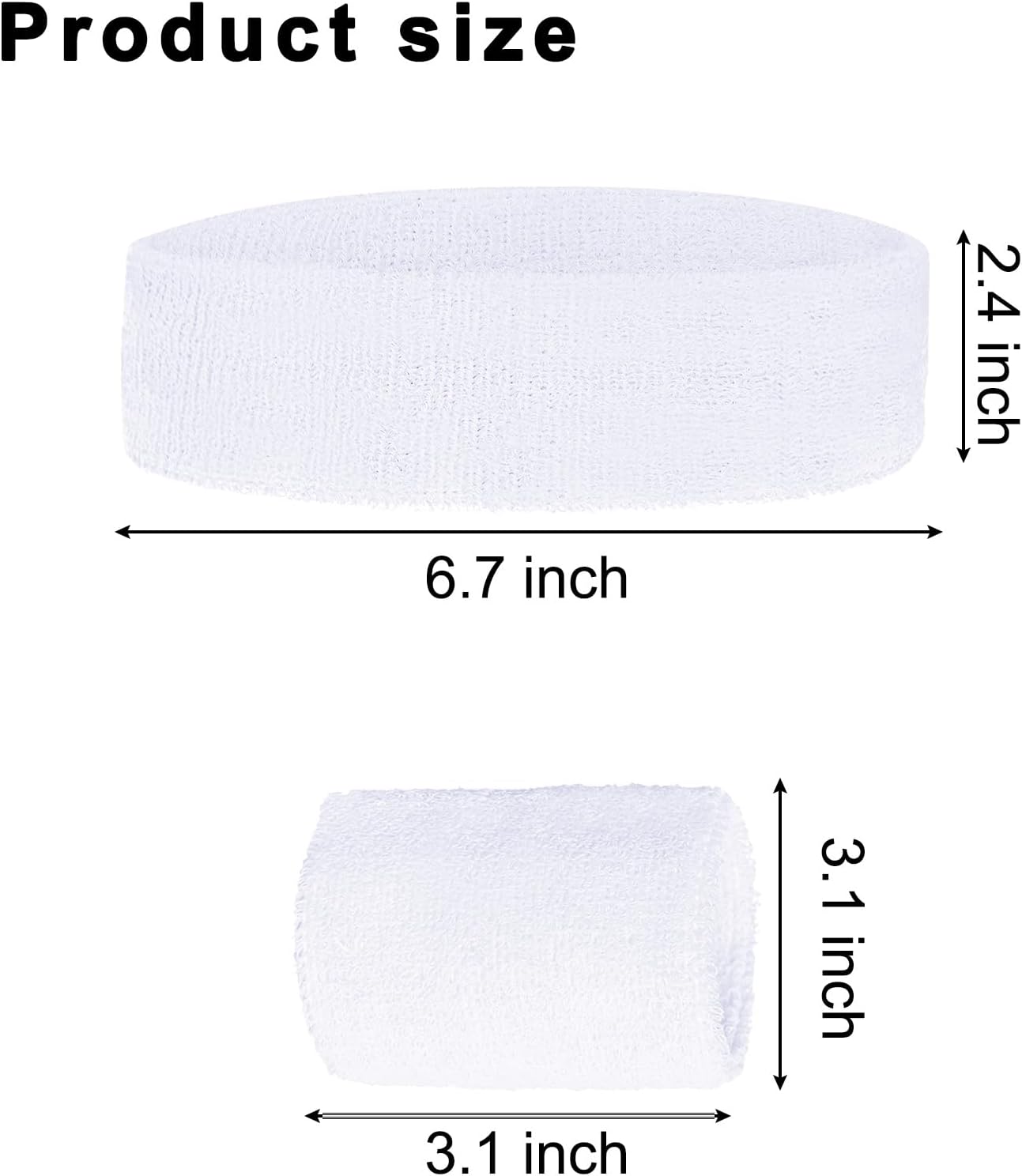 Sucrain 3 Pieces Sweatbands Set, 1 Pieces Sports Headband and 2 Pieces Wristbands, Wicking Sweat Head Band for Men Women Outfit Sport - Image 2