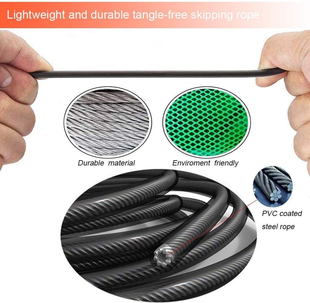 Redify Jump Rope,Jump Ropes for Fitness for Women Men and Kids,Speed Jumping Rope for Workout with Ball Bearings,Adjustable Skipping Rope for Exercise&Slim Body at Home School Gym - Image 8
