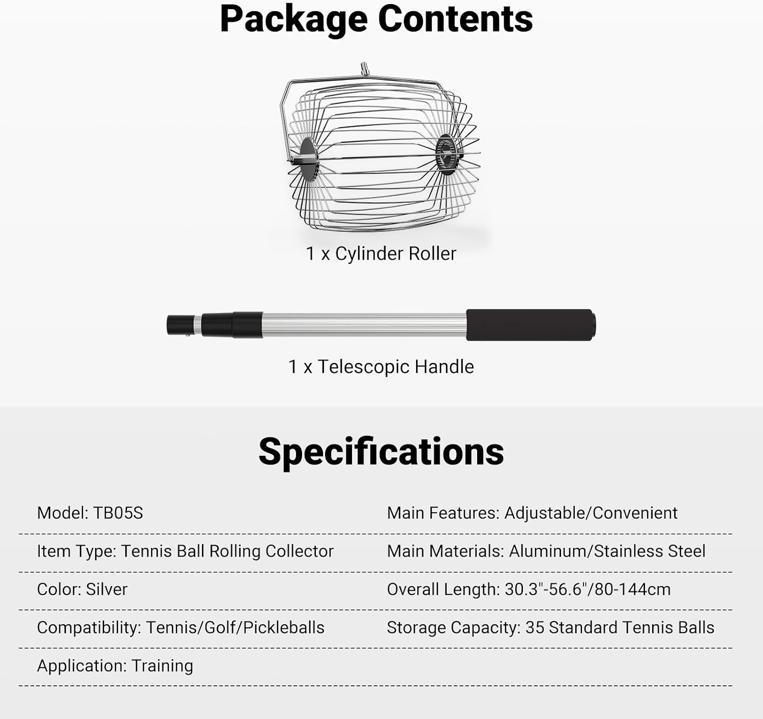 NEEWER Tennis Ball Pickleball Collector Roller, No Bending Over Quick Rolling Picker for Up to 40 Tennis Balls - Image 8